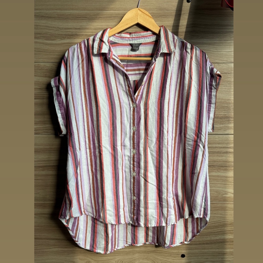 EDDIE BAUER Women’s Button Up in Warm Tones Size M